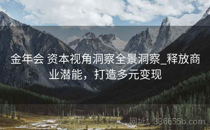 金年会 资本视角洞察全景洞察_释放商业潜能，打造多元变现