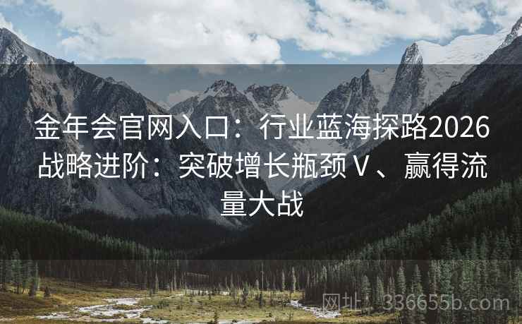 金年会官网入口：行业蓝海探路2026战略进阶：突破增长瓶颈Ⅴ、赢得流量大战