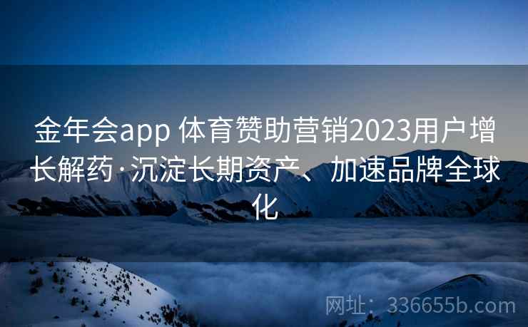金年会app 体育赞助营销2023用户增长解药·沉淀长期资产、加速品牌全球化