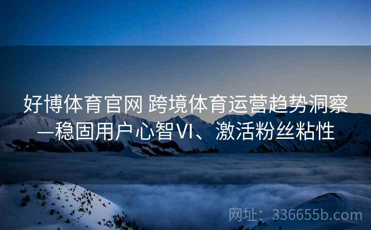 好博体育官网 跨境体育运营趋势洞察—稳固用户心智Ⅵ、激活粉丝粘性