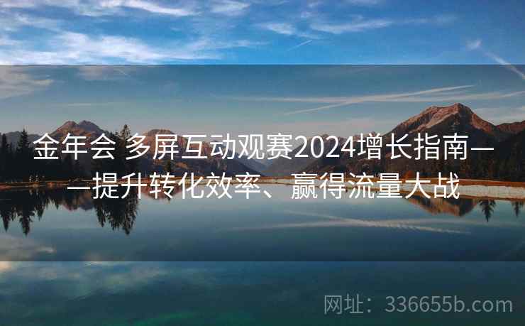 金年会 多屏互动观赛2024增长指南——提升转化效率、赢得流量大战