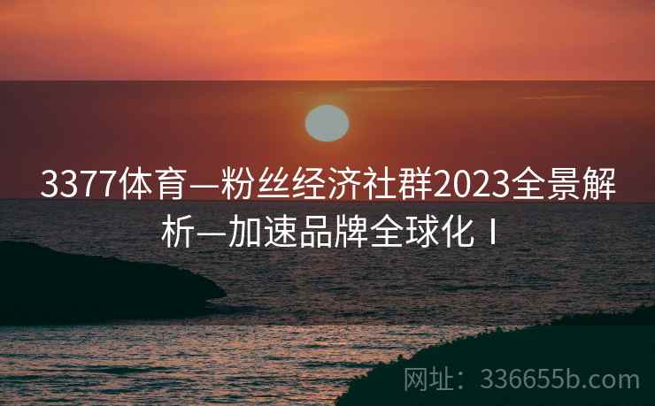 3377体育—粉丝经济社群2023全景解析—加速品牌全球化Ⅰ